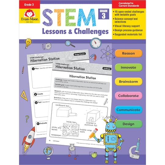 Evan-Moor&#xAE; STEM Lessons &#x26; Challenges, Grade 3